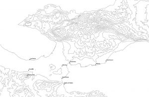 Map of the Isthmus with sites discussed by Pausanias