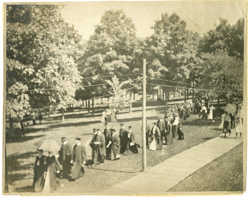 Laying cornerstone of Carnegie Library 1904, from C Book Alta Anderson '14