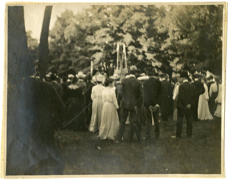 Laying cornerstone of Carnegie Library 1904, from C Book Alta Anderson '14